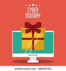 Gift computer and cyber monday design