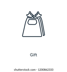 Gift concept line icon. Linear Gift concept outline symbol design. This simple element illustration can be used for web and mobile UI/UX.