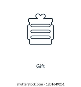 Gift concept line icon. Linear Gift concept outline symbol design. This simple element illustration can be used for web and mobile UI/UX.
