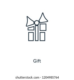 Gift concept line icon. Linear Gift concept outline symbol design. This simple element illustration can be used for web and mobile UI/UX.