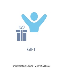 gift concept line icon. Simple element illustration.  gift concept outline symbol design.