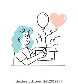 Gift Concept Vector Style illustration