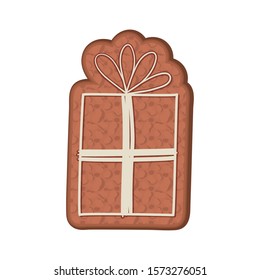 Gift cookie design, Merry christmas season decoration card invitation celebration and holiday theme Vector illustration