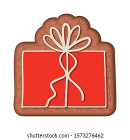 Gift cookie design, Merry christmas season decoration card invitation celebration and holiday theme Vector illustration