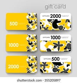 Gift coupon, discount card template with abstract background. Creative layout design