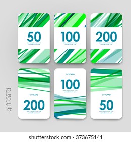Gift coupon, discount card template with  abstract background. Creative layout design