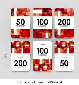 Gift coupon, discount card template with  abstract background. Creative layout design