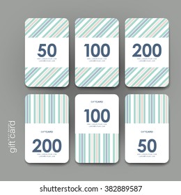 Gift coupon, discount card template with  abstract background. Creative layout design