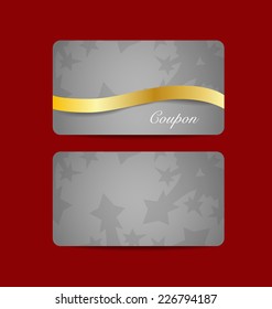 Geschenkgutschein mit Goldband. Vektorgrafik.