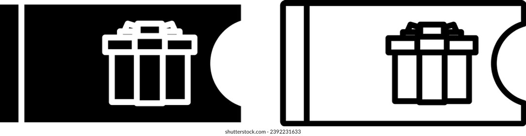 gift coupon icon, special ticket sign symbol, glyph and line style. Vector illustration