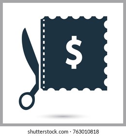 Gift coupon on purchase simple icon for web and mobile design