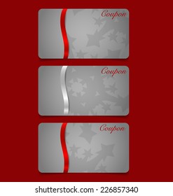 Gift coupon with ribbon. Vector illustration.