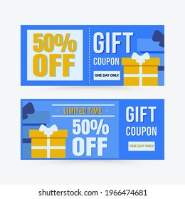  Gift coupon template for sales and discount.