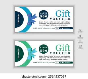 Cupom de presente e comprovante com código de desconto e presente. Bilhete rasgado, cartão-presente com uma oferta especial para