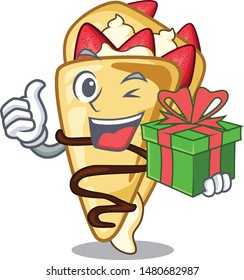 With gift crepe isolated with in the character