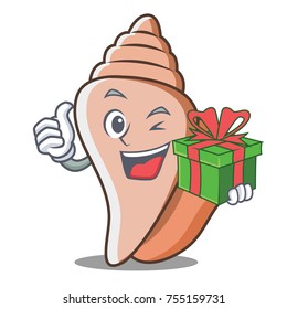 With gift cute shell character cartoon