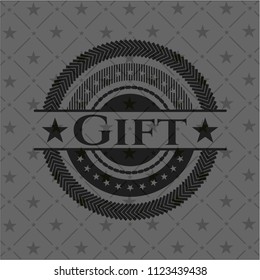 Gift dark emblem. Retro