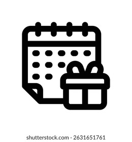 gift day line icon. Clean and minimalist vector icon for websites, mobile apps, presentations, and logos. Fully scalable and customizable for any project.