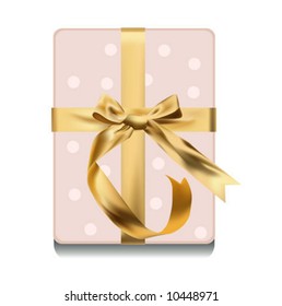 Gift decorated with gold stripe