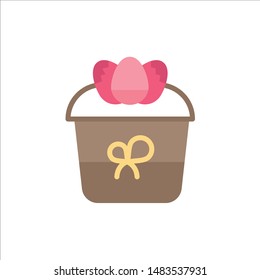 Gift, Decoration, Easter, Flower, Plant  Flat Color Icon. Vector icon banner Template