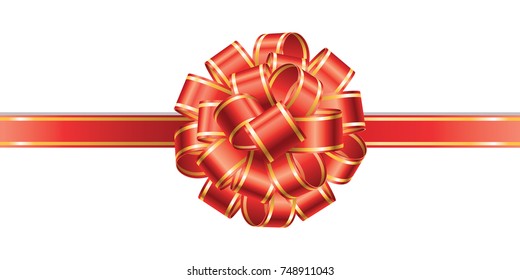 Gift decoration. Red ribbon - stock vector