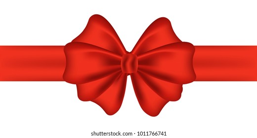 Gift decoration. Red ribbon - vector illustration