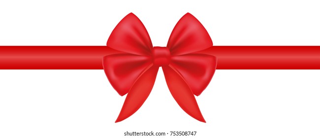 Gift decoration. Red ribbon - vector