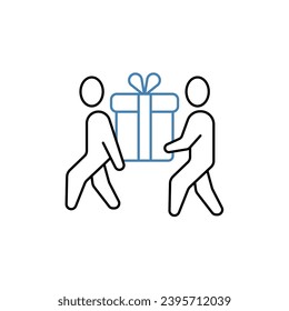 gift delivery concept line icon. Simple element illustration. gift delivery concept outline symbol design.