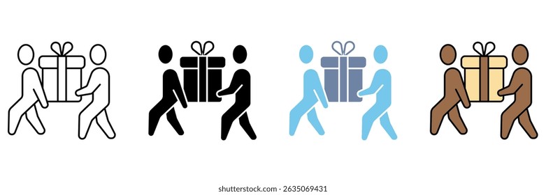 GIFT DELIVERY concept line icon. Simple element illustration.