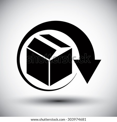 Gift delivery conceptual icon, simple single color new idea vector symbol.
