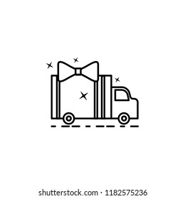 gift delivery dusk style icon. Element of birthday party in dusk style icon for mobile concept and web apps. Thin line gift delivery icon can be used for web and mobile