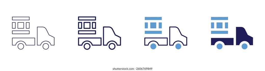 Gift delivery icon in 4 different styles. Thin Line, Line, Bold Line, Duotone. Duotone style. Editable stroke.
