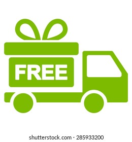 Gift delivery icon from Business Bicolor Set. Vector style: flat symbols, eco green color, rounded angles, white background.