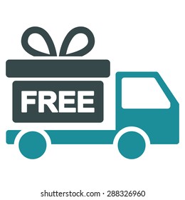 Gift delivery icon from Business Bicolor Set. Vector style: flat bicolor symbols, soft blue colors, rounded angles, white background.
