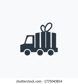 Gift delivery icon isolated on clean background. Gift delivery icon concept drawing icon in modern style. Vector illustration for your web mobile logo app UI design.