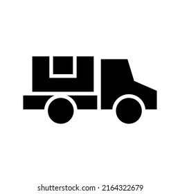 icono de entrega de regalo o logotipo símbolo de signo aislado ilustración vectorial - iconos vectoriales de estilo negro de alta calidad
