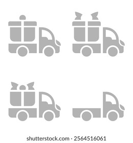 gift delivery icon on white background, vector illustration