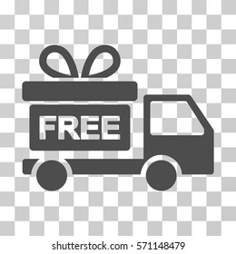 Gift Delivery icon. Vector illustration style is flat iconic symbol, gray color, transparent background. Designed for web and software interfaces.