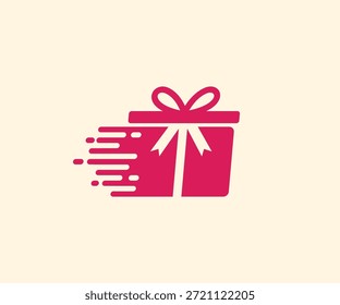Vector de diseño de logotipo de entrega de regalo