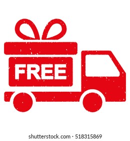 Gift Delivery rubber seal stamp watermark. Icon vector symbol with grunge design and dust texture. Scratched red ink sticker on a white background.