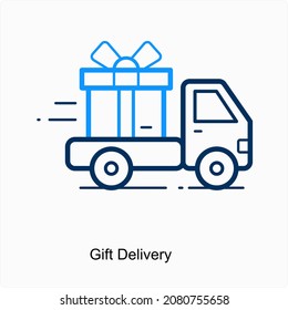 Gift Delivery or Shipping Icon Concept