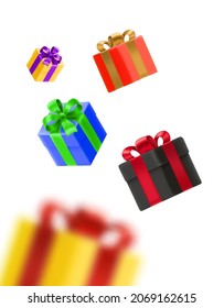 Gift delivery vector concept with color gift boxes