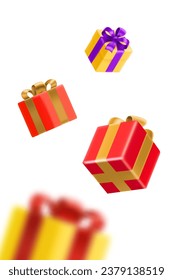 Concepto de vector de entrega de regalo con cajas de regalo de color