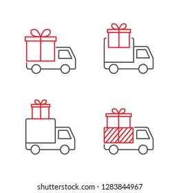 Gift delivery vector icons