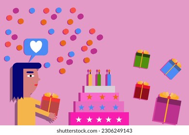 regalo de diseño caja de regalo pastel de regalo feliz día de entrega