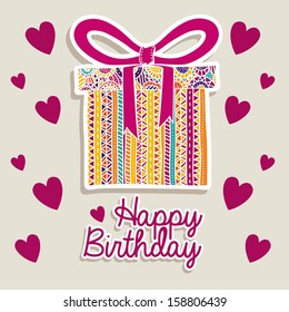 gift design over beige  background vector illustration 