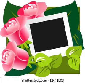 Gift design rose background with instant photo card