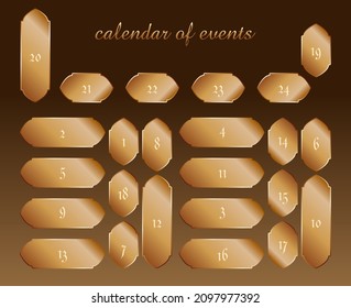 Geschenkdesign. Ungewöhnliche und stilvolle Form. Viele verschiedene Größen. Goldfarbe der Rechtecke.
