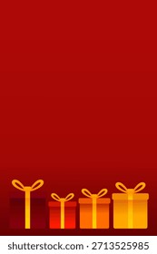 
Geschenkdesign in verschiedenen Farben, es gibt Orange, Rot, Gelb, mit einem maronen Hintergrund