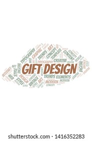 Gift Design word cloud. Wordcloud made with text only.